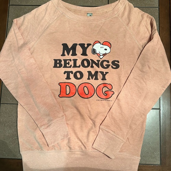 Peanuts Snoopy Dog Sweatshirt - Peach - Picture 1 of 3